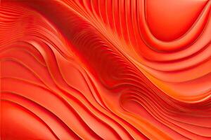 Flüssigkeit Orange rot wellig Plastik Textur Falten Hintergrund generativ ai foto