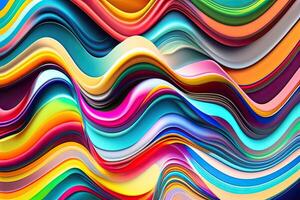 Flüssigkeit Regenbogen mischen wellig Plastik Textur abstrakt generativ ai Hintergrund foto