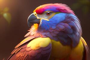 Papagei Porträt Illustration generativ ai foto
