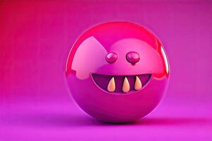 rot und lila Ballon mit wütend Gesicht generativ ai foto