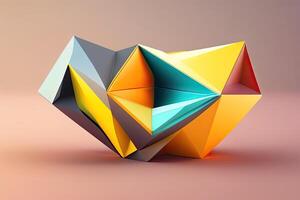 abstrakt geometrisch Orange Würfel generativ ai foto