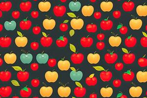 Apfel bunt Hintergrund Muster. generativ ai foto
