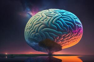Gehirn Anatomie Design generativ ai foto