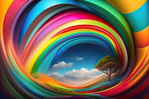 Regenbogen abstrakt generativ ai Design Illustration foto