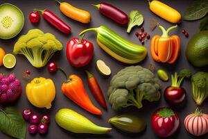Gemüse Hintergrund eben legen Muster generativ ai foto
