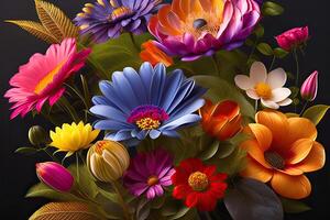 beschwingt Blumen Hintergrund generativ ai Kunst foto