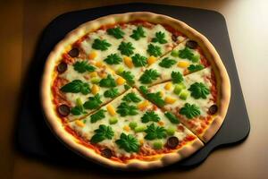 Cannabis runden Pizza mit Käse foto