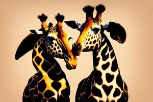 Giraffe Paar Liebe Kunst Illustration foto