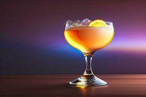 Glas von Cocktail mit glühend generativ ai foto