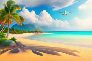 tropisch Meer Strand Sommer- Reise Illustration foto