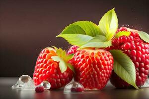 frisch rot Beere Erdbeeren Nahansicht foto
