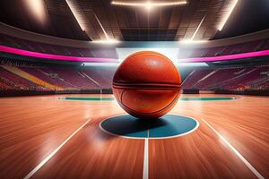 Basketball Ball und Sport Hintergrund Spielplatz foto