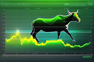 Stier Abweichungen im Lager Markt generativ ai foto