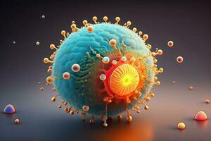Virus Zelle Illustration generativ ai foto