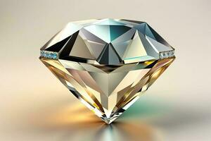 Diamant Nahansicht isoliert generativ ai foto