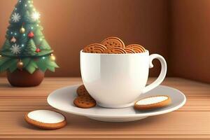 Tasse Becher mit Weihnachten Lebkuchen Kekse generativ ai foto