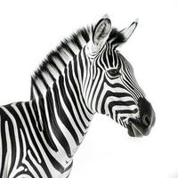 Zebra isoliert auf Weiß Hintergrund, generieren ai foto