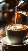 Cappuccino Kaffee Hintergrund. Illustration ai generativ foto