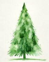 Grün Aquarell Weihnachten Baum. Illustration ai generativ foto