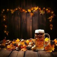 Herbst Bier Festival Hintergrund. Illustration ai generativ foto