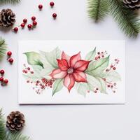 Aquarell Weihnachten Karte. Illustration ai generativ foto