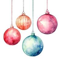 Aquarell Weihnachten Ball Hintergrund. Illustration ai generativ foto