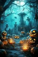 Halloween Hintergrund. Illustration ai generativ foto