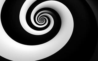 schwarz und Weiß Spiral- Hintergrund. Illustration ai generativ foto