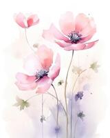 Aquarell Blumen- Hintergrund. Illustration ai generativ foto