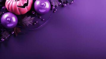 violett Halloween Hintergrund. Illustration ai generativ foto