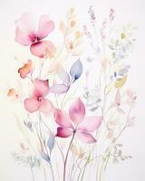 Aquarell Blumen- Hintergrund. Illustration ai generativ foto
