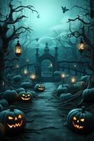 Halloween Hintergrund. Illustration ai generativ foto