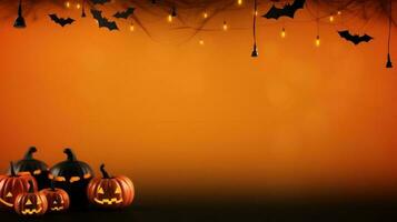 Orange Halloween Hintergrund. Illustration ai generativ foto