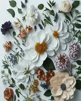 Blumen- Muster mit anders Typen von schön Blumen foto