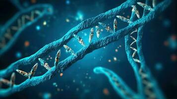 Mensch Zelle Biologie DNA molekular Struktur. generativ ai. foto