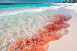 schön tropisch Strand Hintergrund gemacht mit ai generiert foto