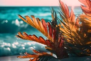 schön tropisch Strand Hintergrund gemacht mit ai generiert foto