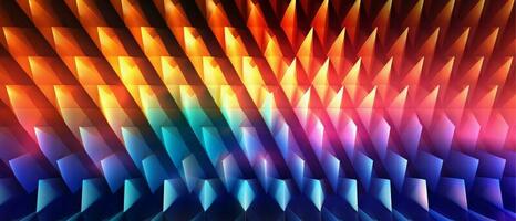 geometrisch Neon- Licht Hintergrund mit Dreieck Muster. generativ ai foto