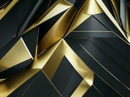 modern geometrisch abstrakt Gold schwarz futuristisch Hintergrund elegant Geschäft Präsentation Design foto