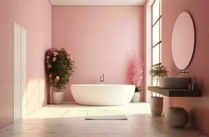 Badewanne im modern Stil Badezimmer mit generativ ai foto