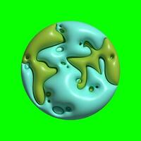 3d Galaxis Planet Vermögenswerte mit grüner Bildschirm Hintergrund foto