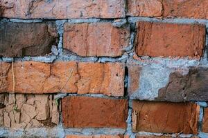 das Textur von alt Backstein Mauer im Nahansicht. foto