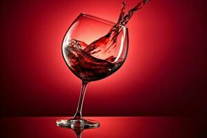 trinken Konzept Hintergrund Alkohol Party Gradient Flüssigkeit rot Nahansicht Wein Glas. generativ ai. foto