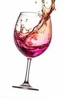 Nahansicht rot Hintergrund Glas Party trinken Flüssigkeit Alkohol Gradient Wein schmecken. generativ ai. foto