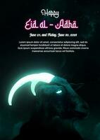 eid al adha Poster mit Ziege gost Modus foto