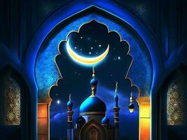 Ramadan kareem Hintergrund Moschee Fenster foto