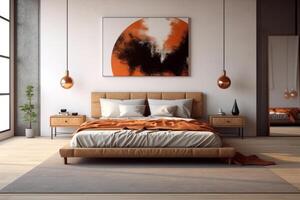 ai generativ Foto von ein elegant und modern Schlafzimmer