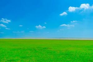 natürlich Aussicht breit Felder und klar Himmel. foto