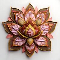 Lotus Blume, Paisley, indisch Ornament, ai generativ foto