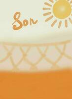 Sonnenschein thematisch Hier kommt das Sohn Orange Hintergrund Wolken zum Gruß Karten, Zeichen, Baby Dusche, Geburtstag Party wie ein Poster, Einladung, herzlich willkommen Zeichen, danken Sie Karte oder gerade wie Dekoration foto